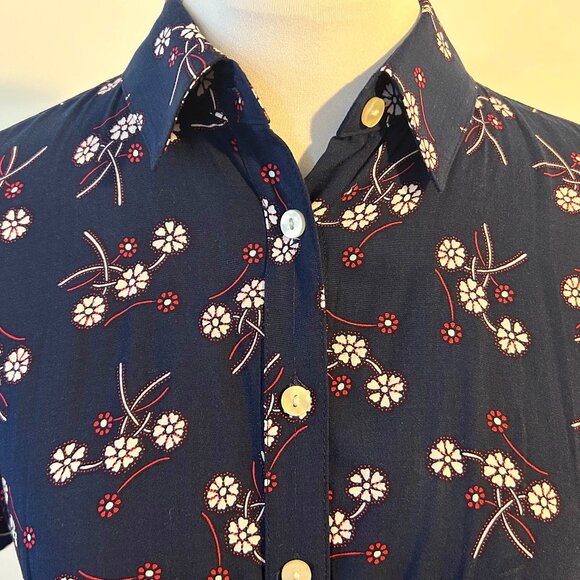 Chaps Blue Floral Shirtdress - Picture 4 of 4